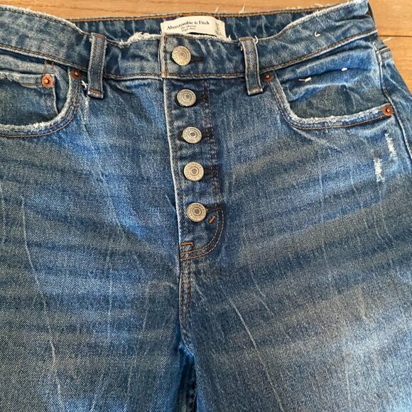 Abercrombie & Fitch CURVE LOVE THE SKINNY High Rise Button Fly Jeans - Size 27/4 - Picture 2 of 4